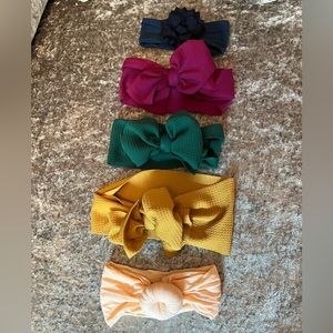 5 Assorted girls baby/ toddler headbands